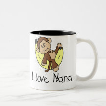 Monkey I Love Nana Mugs