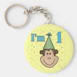 Monkey in Party Hat 1st Birthday Tshirts Keychains