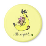 Monkey It's a Girl T-shirts and Gifts Magnet