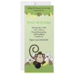 Monkey Jungle Safari Bowling Party 4x9 invitations