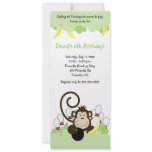 Monkey Jungle Safari Bowling Party 4x9 invitations
