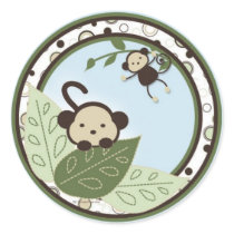 Monkey,Leaves and Circles Stickers