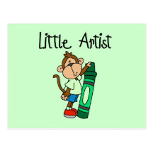 Monkey Little Artist Tshirts and Gifts Postcard