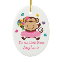 Monkey Little Sister Personalised Ornament