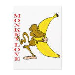 Monkey Love Fling Poo Funny postcards