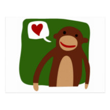 monkey love postcard