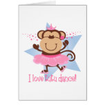 Monkey Love Tutu Dance Greeting Cards