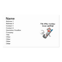 Monkey Loves Golfing T-shirts and Gifts Business Card Templates