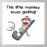Monkey Loves Golfing T-shirts and Gifts Print