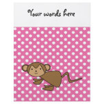 Monkey on pink polka dots flyers