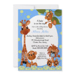 Monkey & Pals Boy Baby Shower invitations