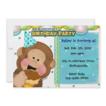 Monkey Party Personalized Invites