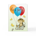 Monkey Party Invitation - Kids cards
