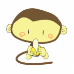 Monkey peeling a banana photo sculptures