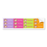 Monkey Personalised Kids name Waterproof Labels bumper stickers