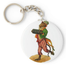 Monkey Playing the Accordian Keychains