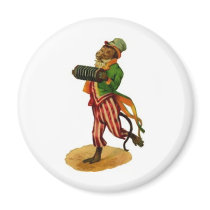 Monkey Playing the Accordian Refrigerator Magnets