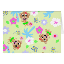 monkey print  allover greeting cards