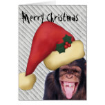 Monkey Santa Christmas Greeting Cards