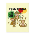 Monkey Shine 1st Birthday T-shirts and Gifts postcards