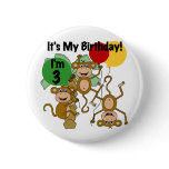 Monkey Shine 3rd Birthday T-shirts and Gifts buttons