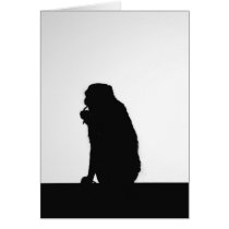 Monkey  Silhouette Greeting Cards