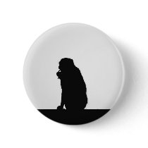 Monkey  Silhouette Pinback Buttons