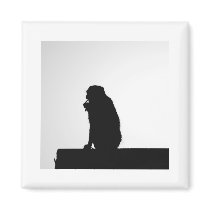 Monkey  Silhouette Refrigerator Magnet