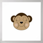 Monkey Sleeping Poster