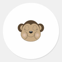 Monkey Sleeping Round Sticker