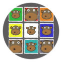 Monkey Stamp Grey stickers