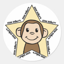 Monkey Star Sticker