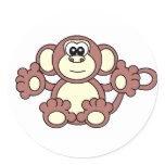 monkey round stickers