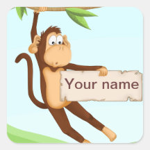 Monkey sticker for children