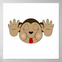 Monkey Sticking Out Tongue Poster