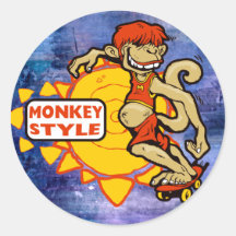 Monkey Styles Skateboarding Gear Stickers