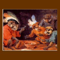 Monkey Tavern:  Vintage Art Postcard postcards