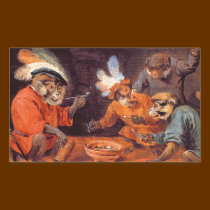 Monkey Tavern:  Vintage Art Stickers stickers