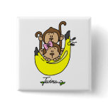 Monkey Twin Boy and Girl Tshirts and Gifts buttons