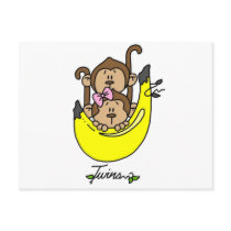 Monkey Twin Boy and Girl Tshirts and Gifts Postcard