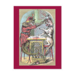 Monkey Wallops Bulldog with Wine Bottle Postcards