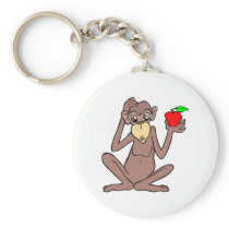 Monkey With Apple Keychain
