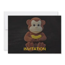 Monkey with banana INVITATION