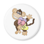 Monkey With Candy Hearts Tshirts and Gifts Fridge Magnet