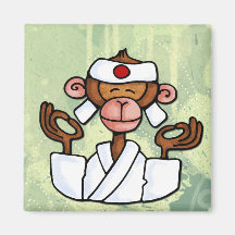 monkey zen fridge magnet