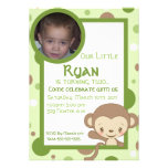 Monkey Zoo Photo Invitation-Boy
