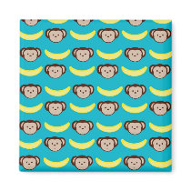 Monkeys and Bananas on blue Magnet