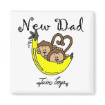 Monkeys Dad of Twin Boys Tshirts and Gifts Magnets