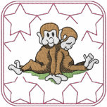 Monkeys embroidered shirts