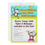 Monkeys Going Bananas Birthday Invitations
